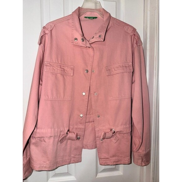 dip Jackets & Blazers - Dip Pink Utility Jacket with Snap Buttons